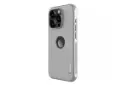 نمای سمت چپ قاب گوشی نیلکین مدل Super Frosted Shield Pro Logo CutOut مناسب اپل iPhone 15 Pro Max رنگ خاکستری