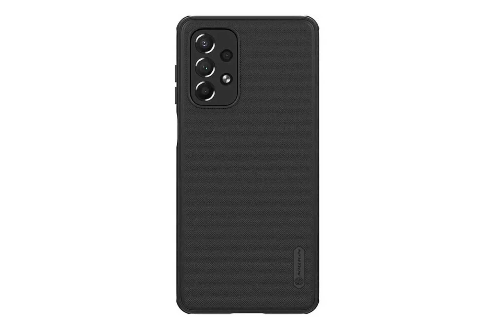 نمای پشت جعبه قاب گوشی نیلکین مدل Super Frosted Shield Pro مناسب سامسونگ Galaxy A73 رنگ مشکی