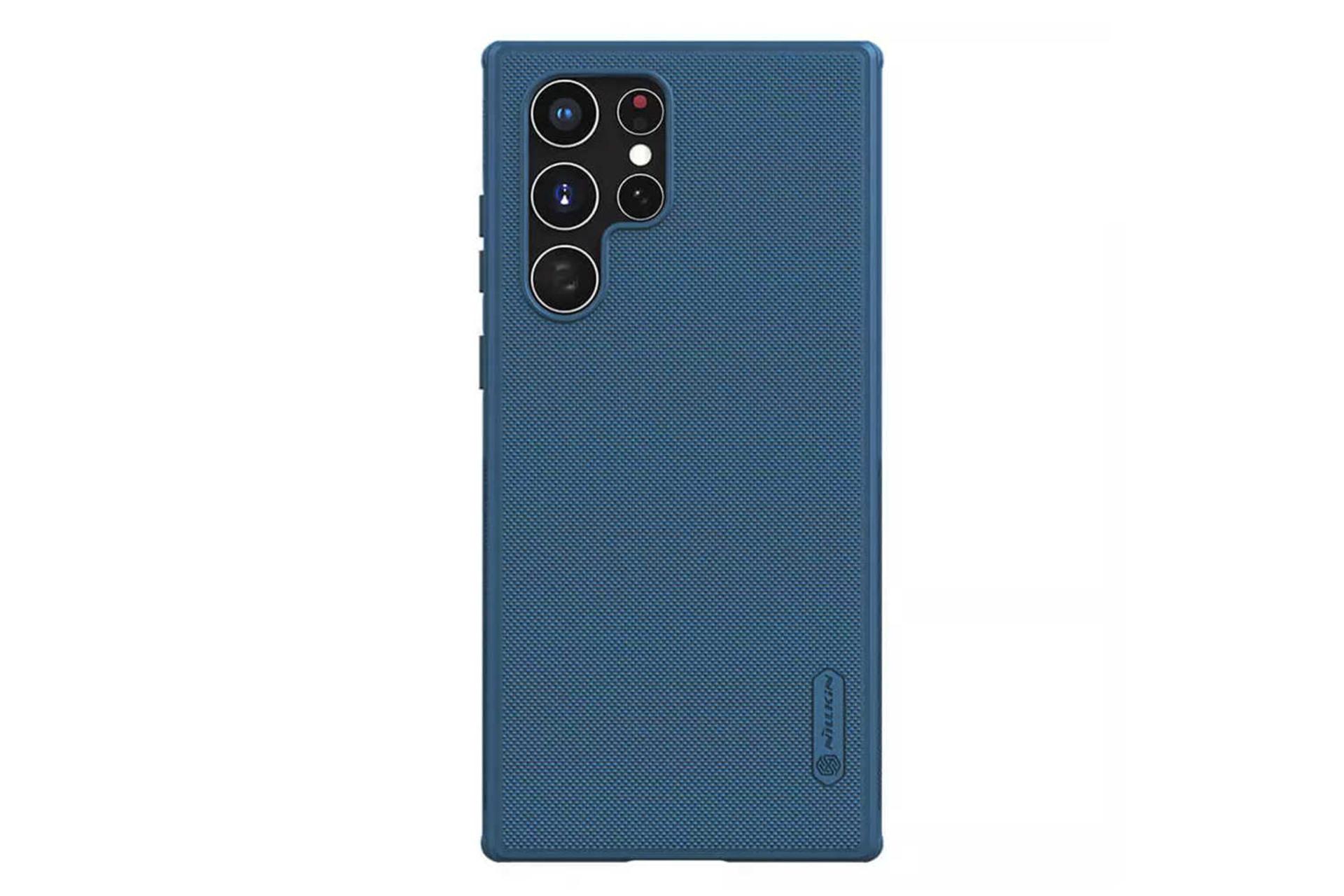 نمای پشت قاب گوشی نیلکین مدل Super Frosted Shield Pro مناسب سامسونگ Galaxy S22 Ultra رنگ آبی