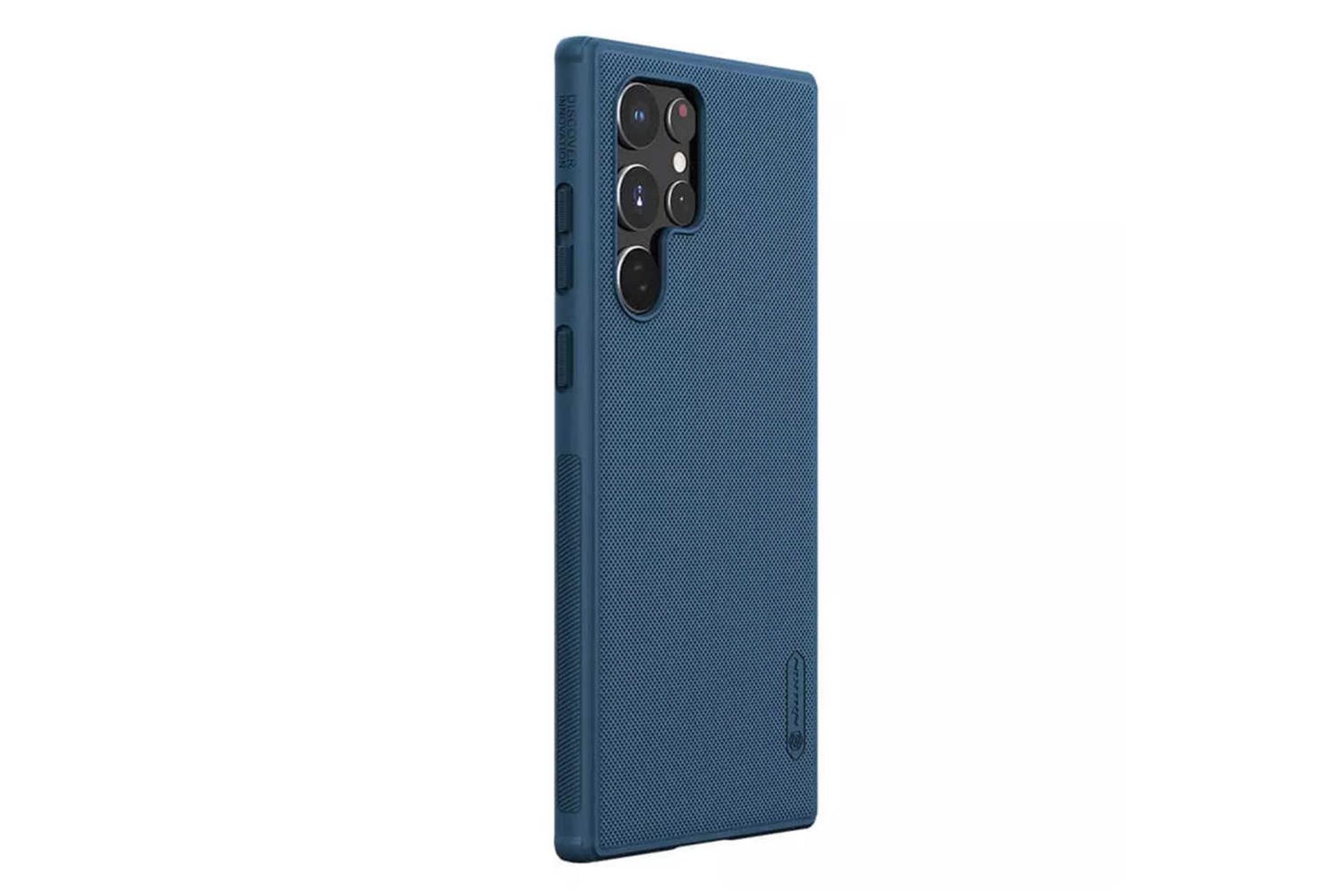 نمای سمت راست قاب گوشی نیلکین مدل Super Frosted Shield Pro مناسب سامسونگ Galaxy S22 Ultra رنگ آبی