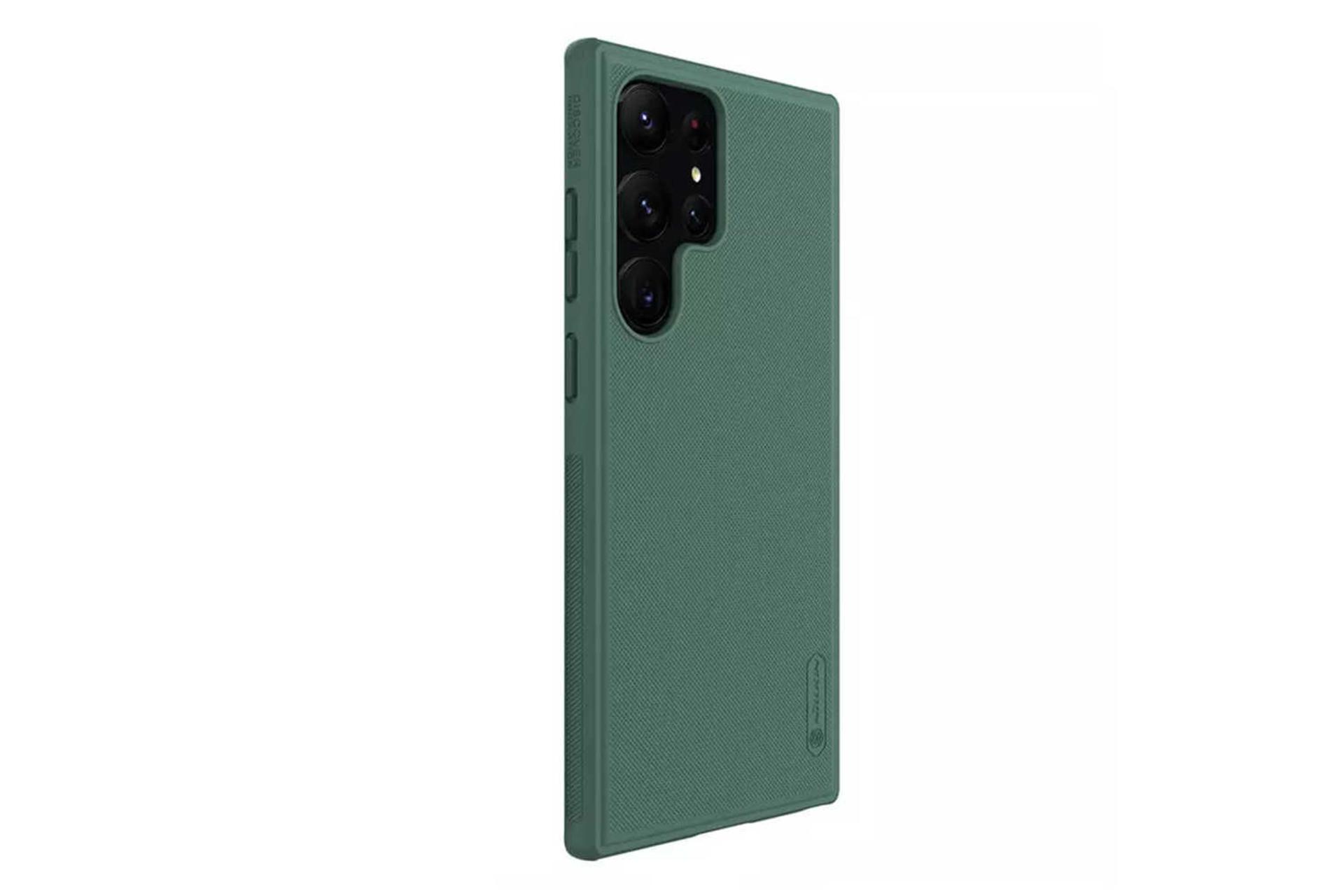 نمای سمت چپ قاب گوشی نیلکین مدل Super Frosted Shield Pro مناسب سامسونگ Galaxy S23 Ultra رنگ سبز