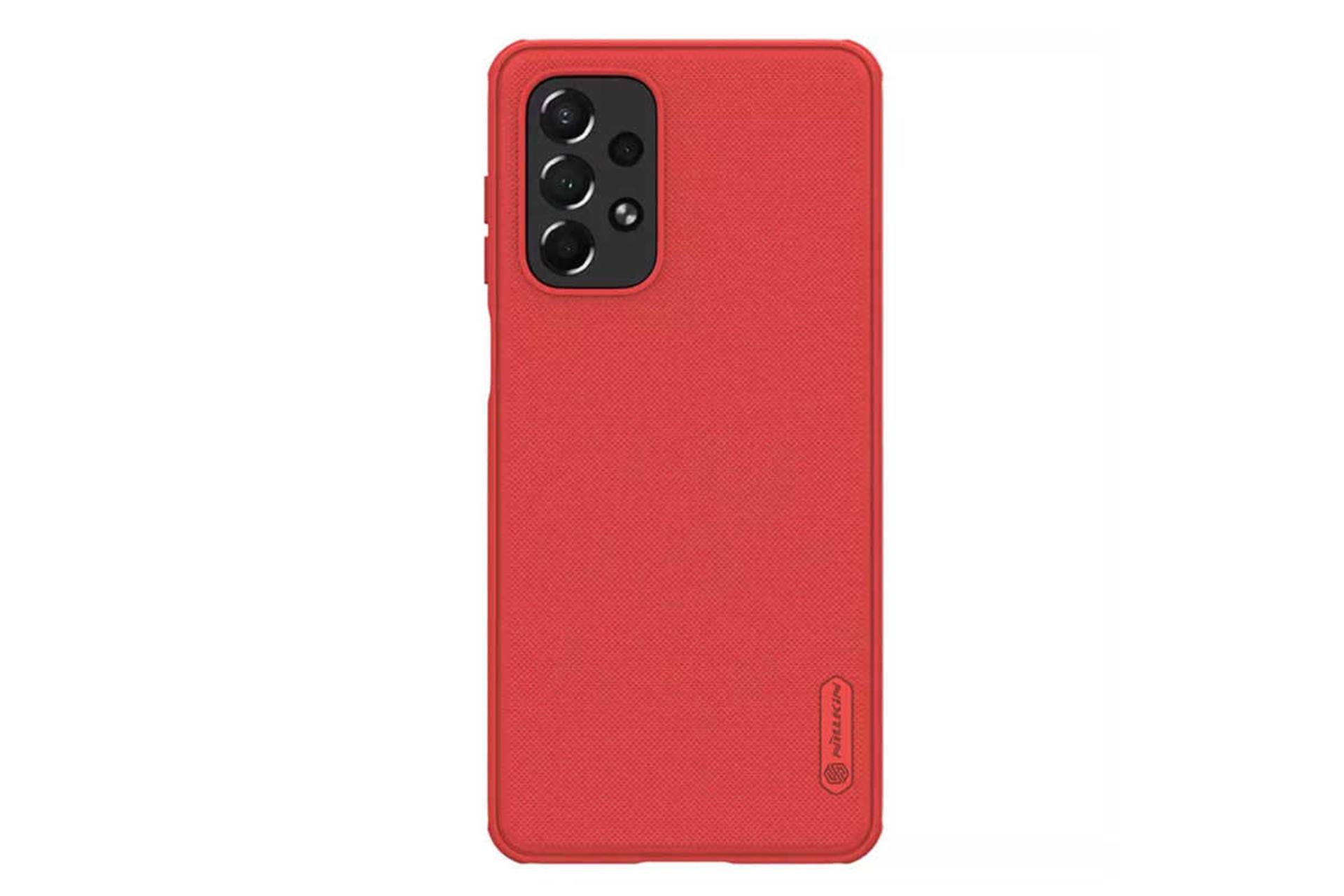 نمای پشت قاب گوشی نیلکین مدل Super Frosted Shield مناسب سامسونگ Galaxy A73 رنگ قرمز