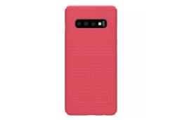 نمای پشت قاب گوشی نیلکین مدل Super Frosted Shield مناسب سامسونگ Galaxy S10 Plus رنگ قرمز