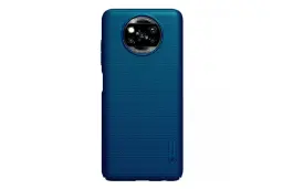 نمای پشت قاب گوشی نیلکین مدل Super Frosted Shield مناسب شیائومی Poco X3 Pro / X3 NFC رنگ آبی