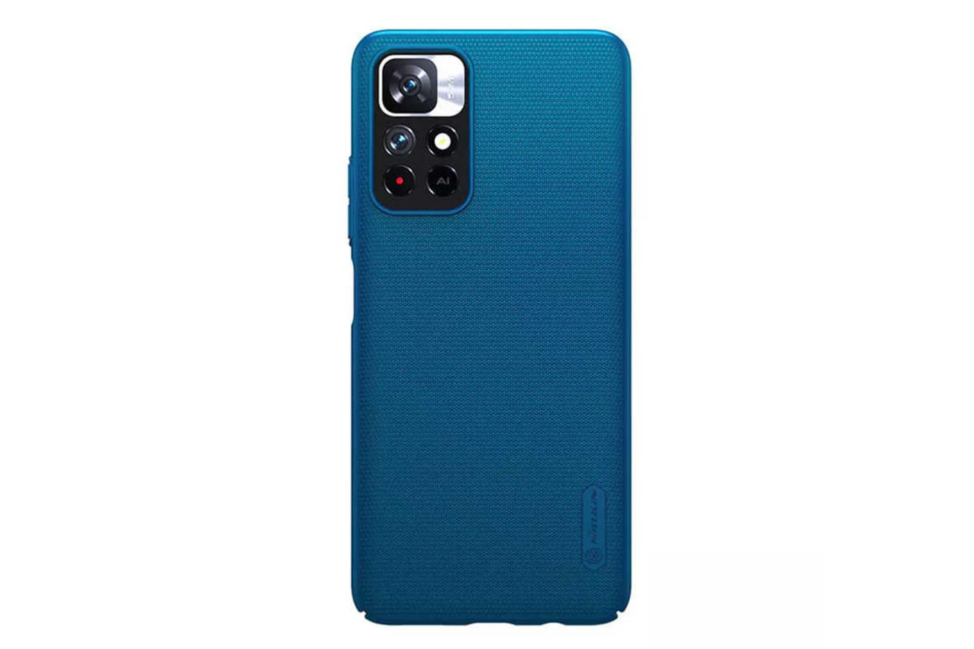 نمای پشت قاب گوشی نیلکین مدل Super Frosted Shield مناسب شیائومی Redmi Note 11S / Poco M4 Pro رنگ آبی