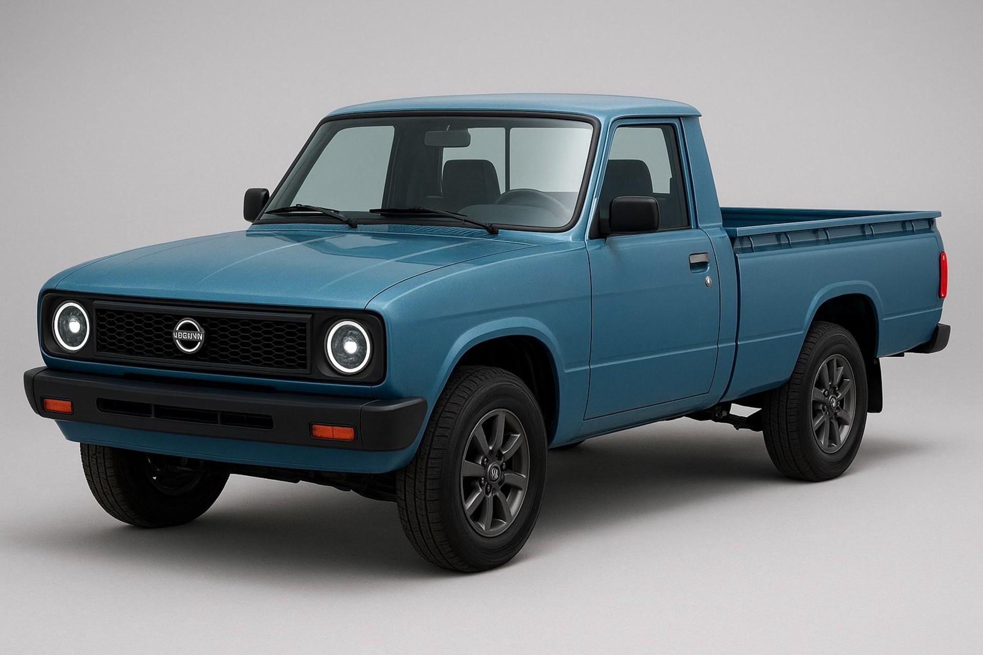 نمای جلو خودرو نیسان آبی ۲۰۲۵ (هوش مصنوعی)