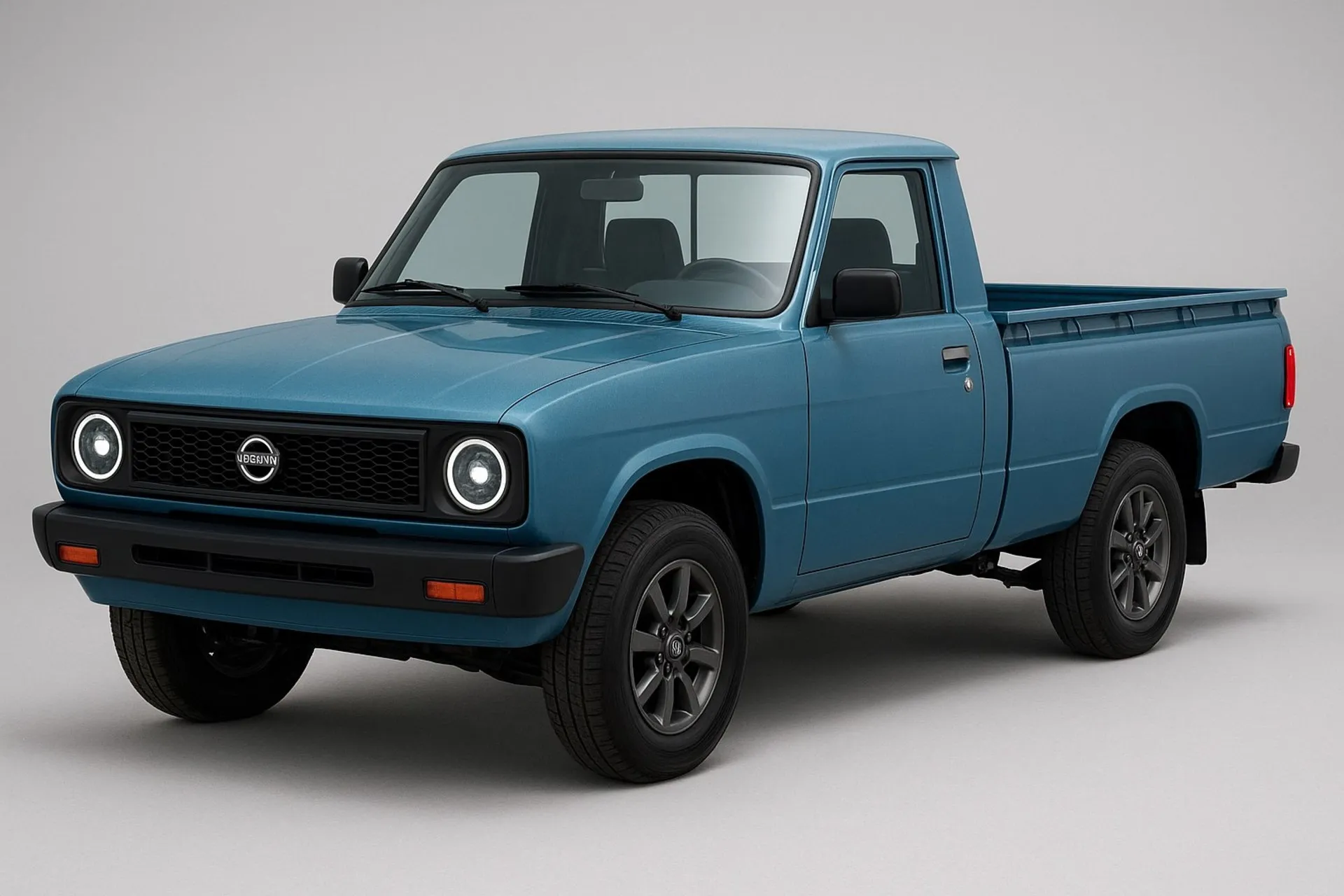 نمای جلو خودرو نیسان آبی ۲۰۲۵ (هوش مصنوعی)