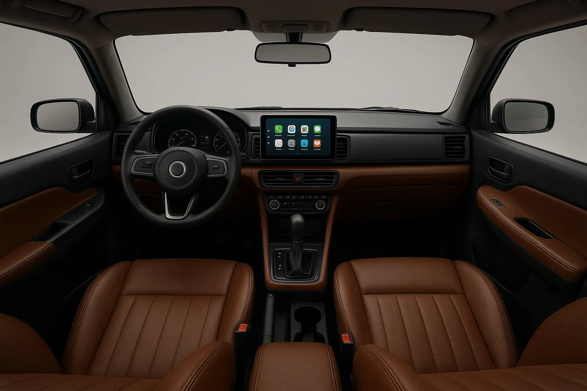 نمای داخل کابین خودرو نیسان آبی ۲۰۲۵ (هوش مصنوعی)