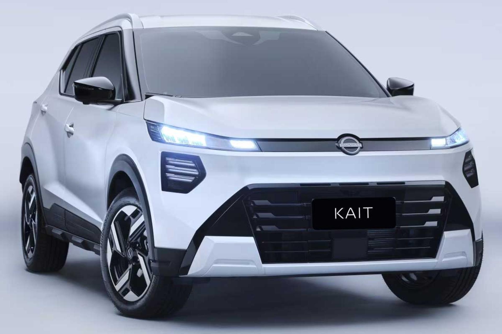 نمای سه‌چهارم جلو خودرو نیسان کایت