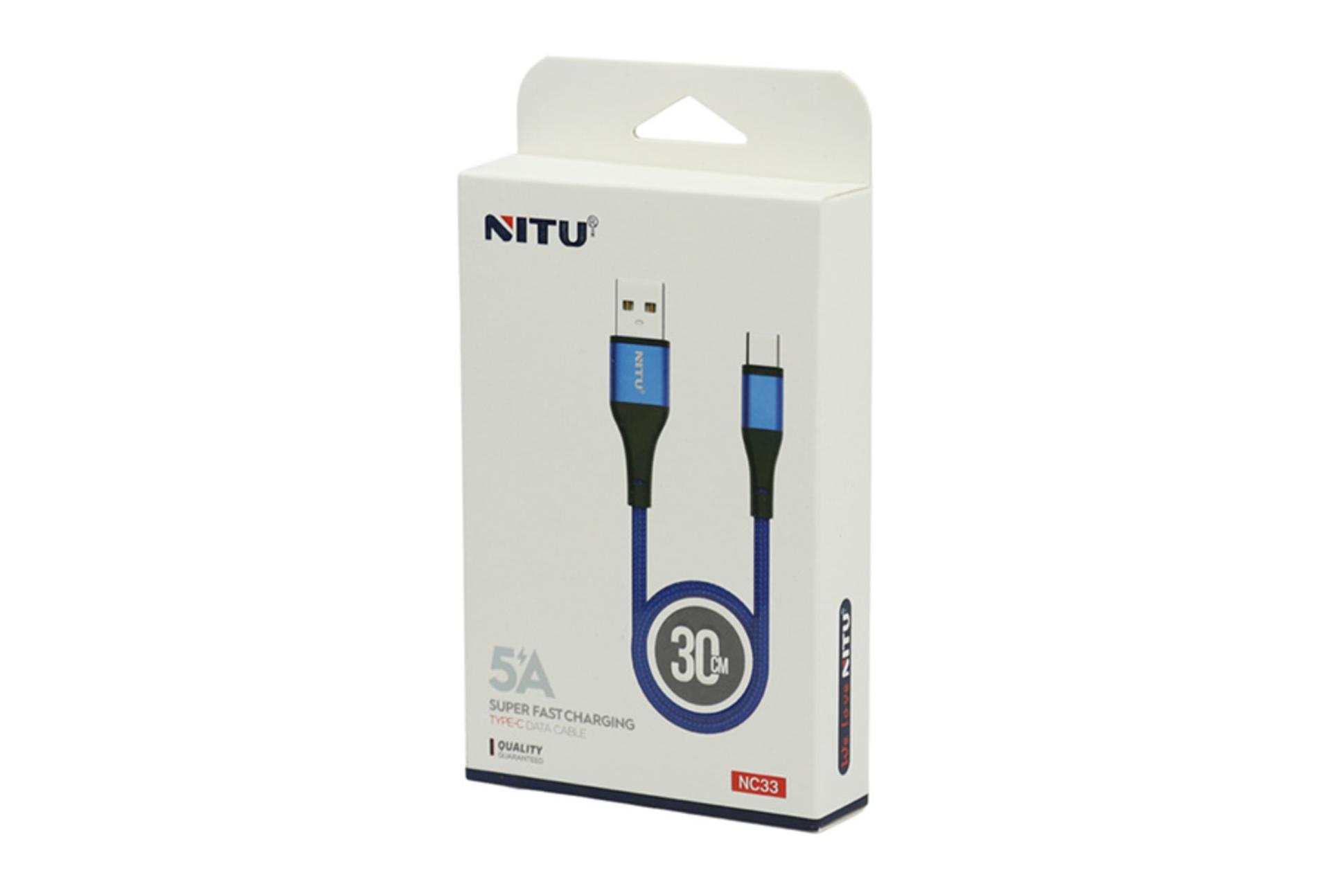 کابل شارژ نیتو NITU NC33 Type-A to Type-C 0.3m نمای بسته بندی