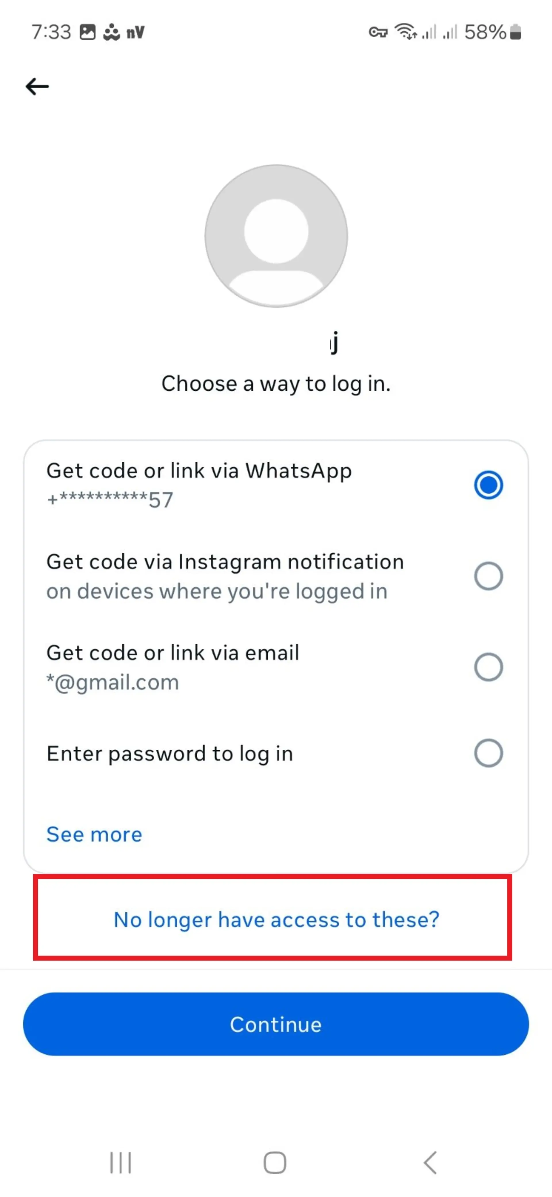 گزینه‌ی no longer have access to these در اینستاگرام