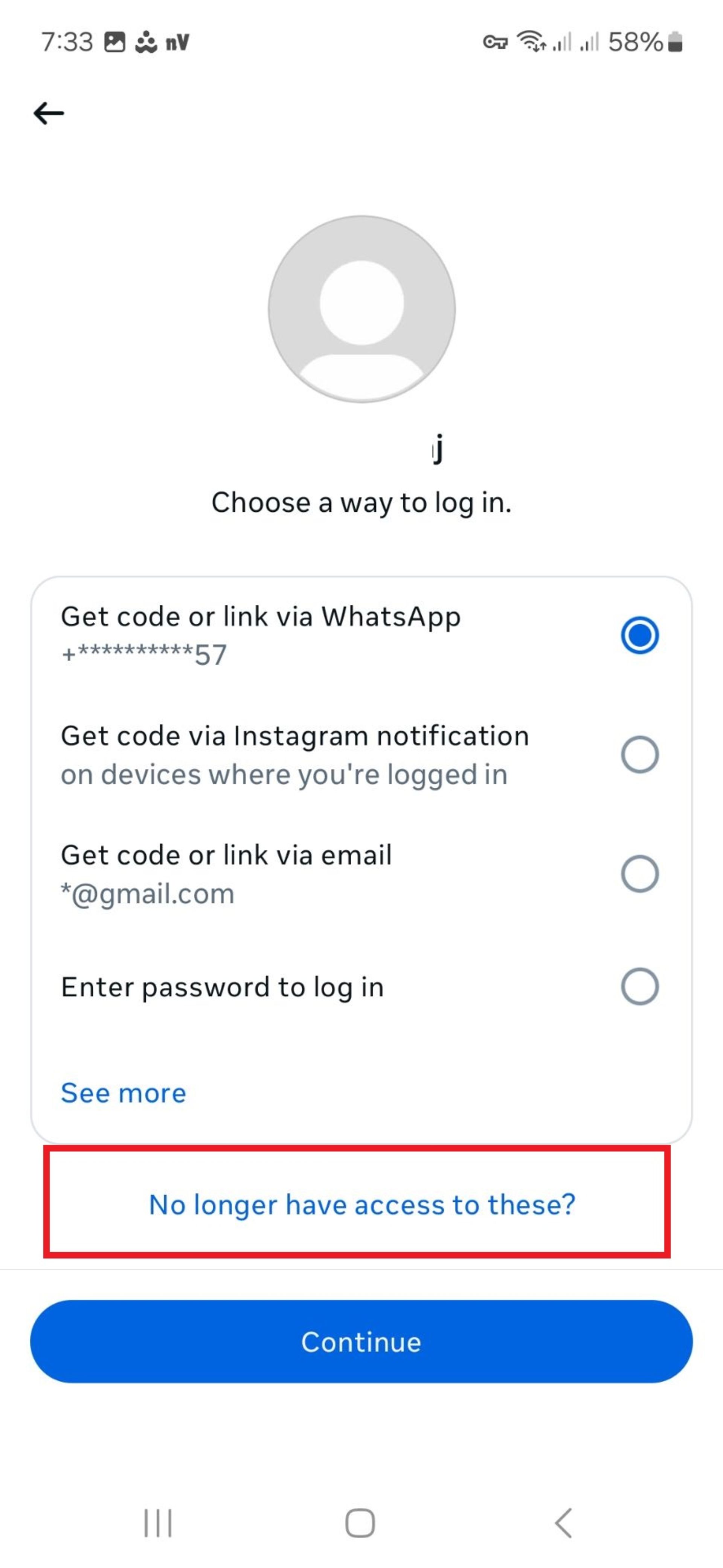 گزینه‌ی no longer have access to these در اینستاگرام