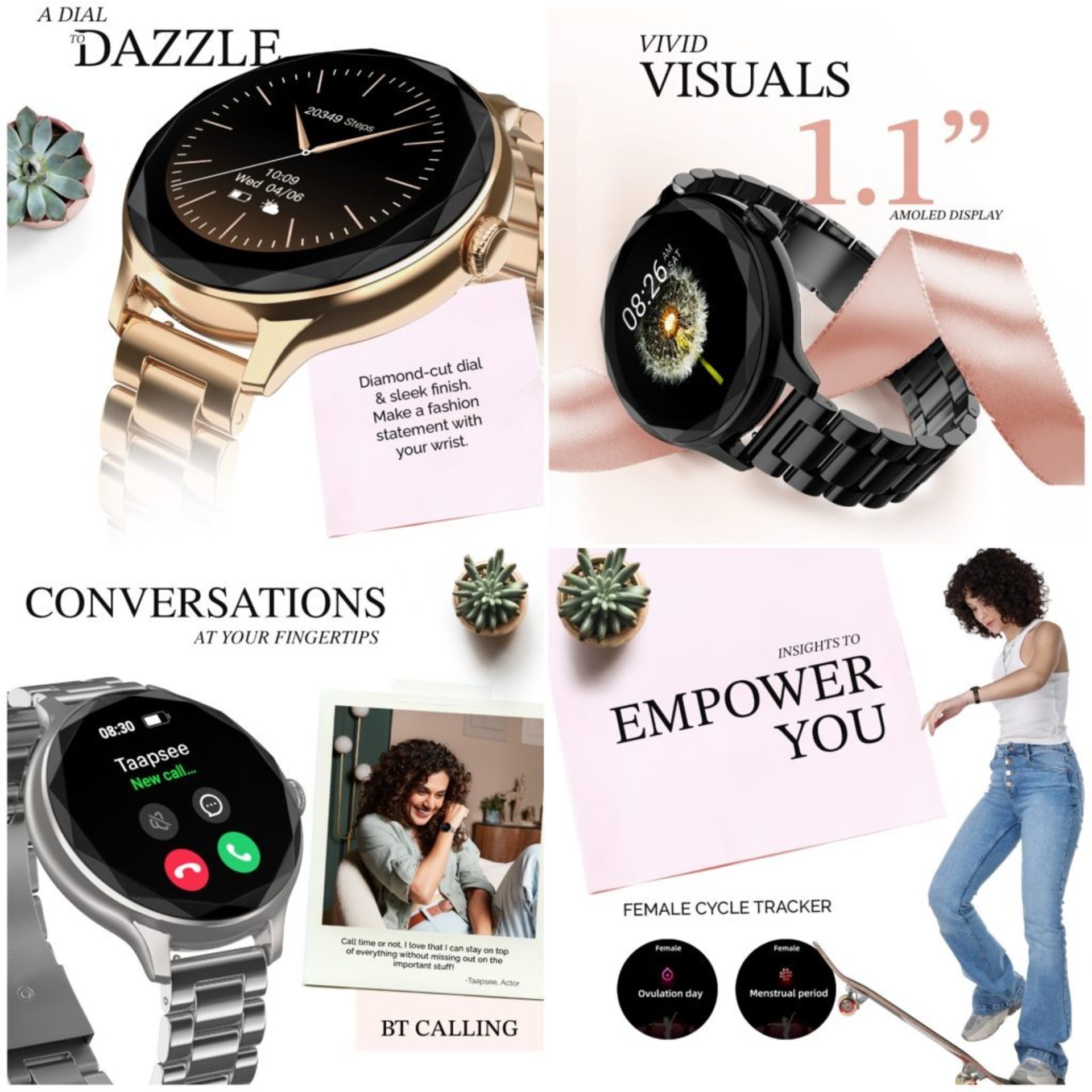 مشخصات کلی ساعت هوشمند نویز در زوایای مختلف