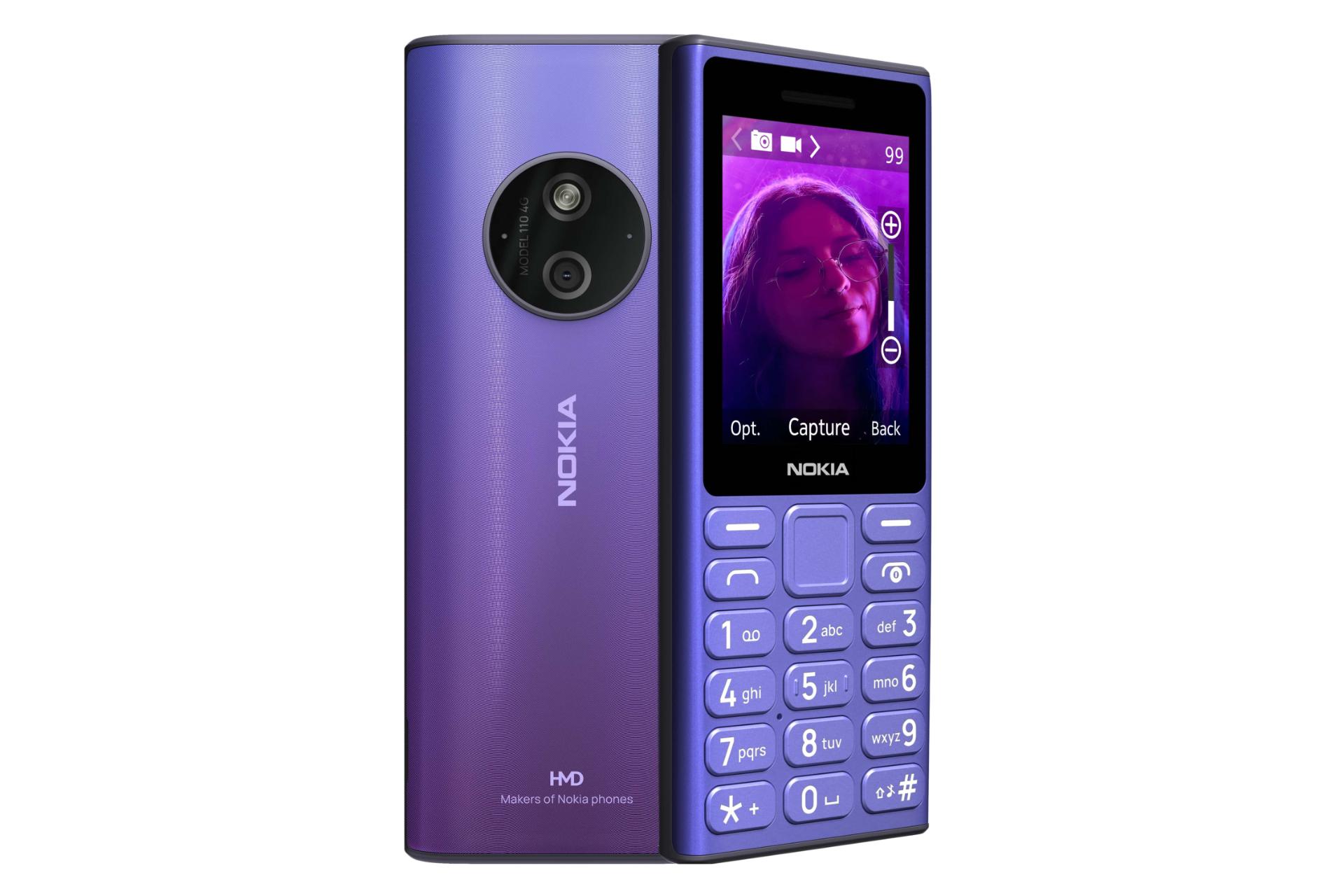 پنل جلو و پشت گوشی موبایل نوکیا 110 4G نسخه 2024 آبی / Nokia 110 4G 2024