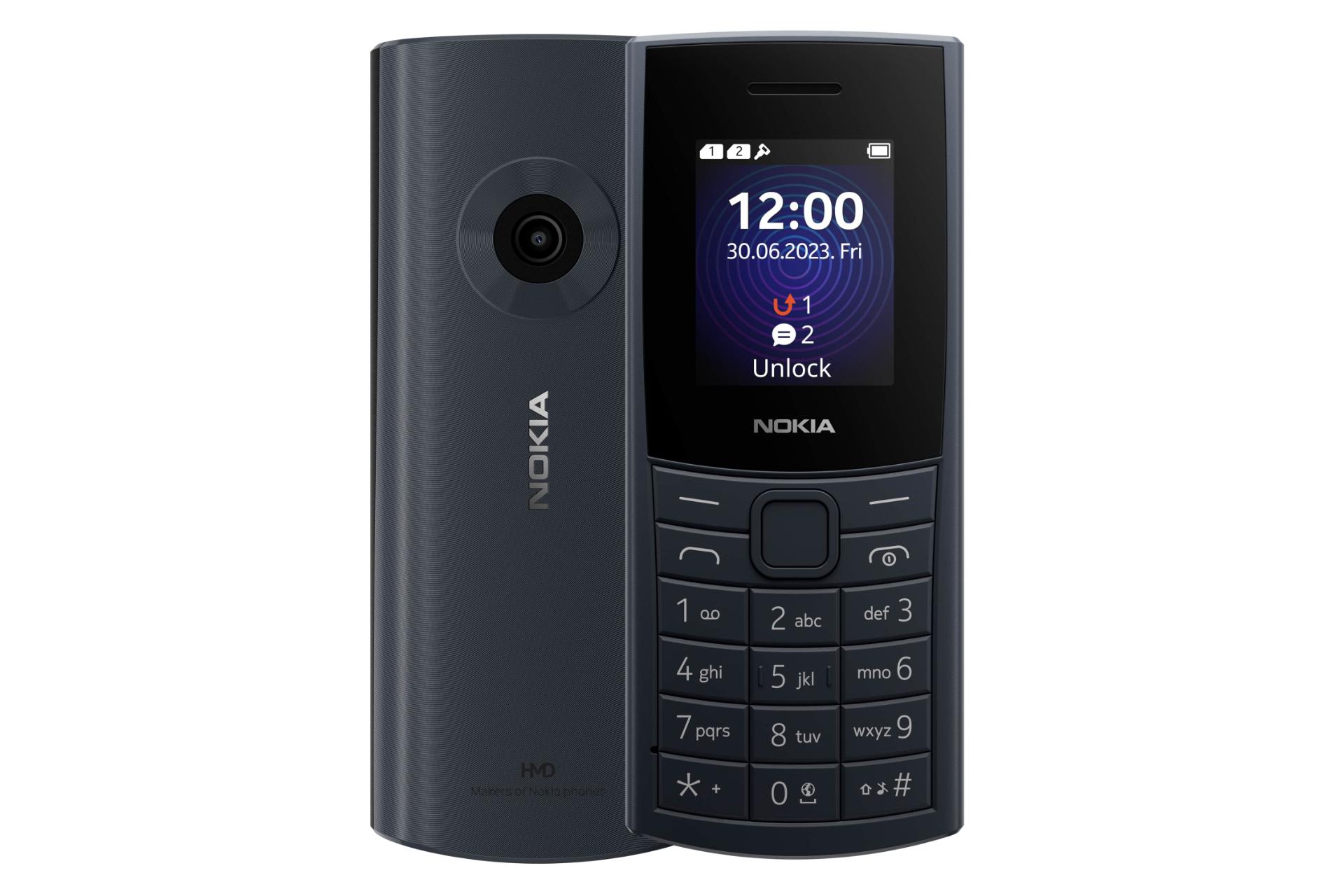 پنل جلو و پشت گوشی موبایل نوکیا 110 4G نسل دوم مشکی / Nokia 110 4G 2nd Edition