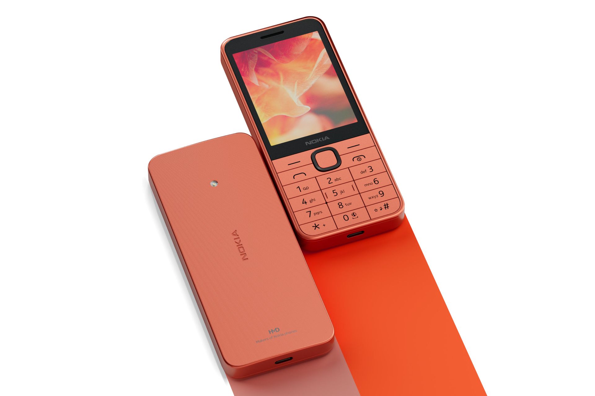 پنل جلو و پشت گوشی موبایل نوکیا 215 4G نسخه 2024 نارنجی / Nokia 215 4G 2024