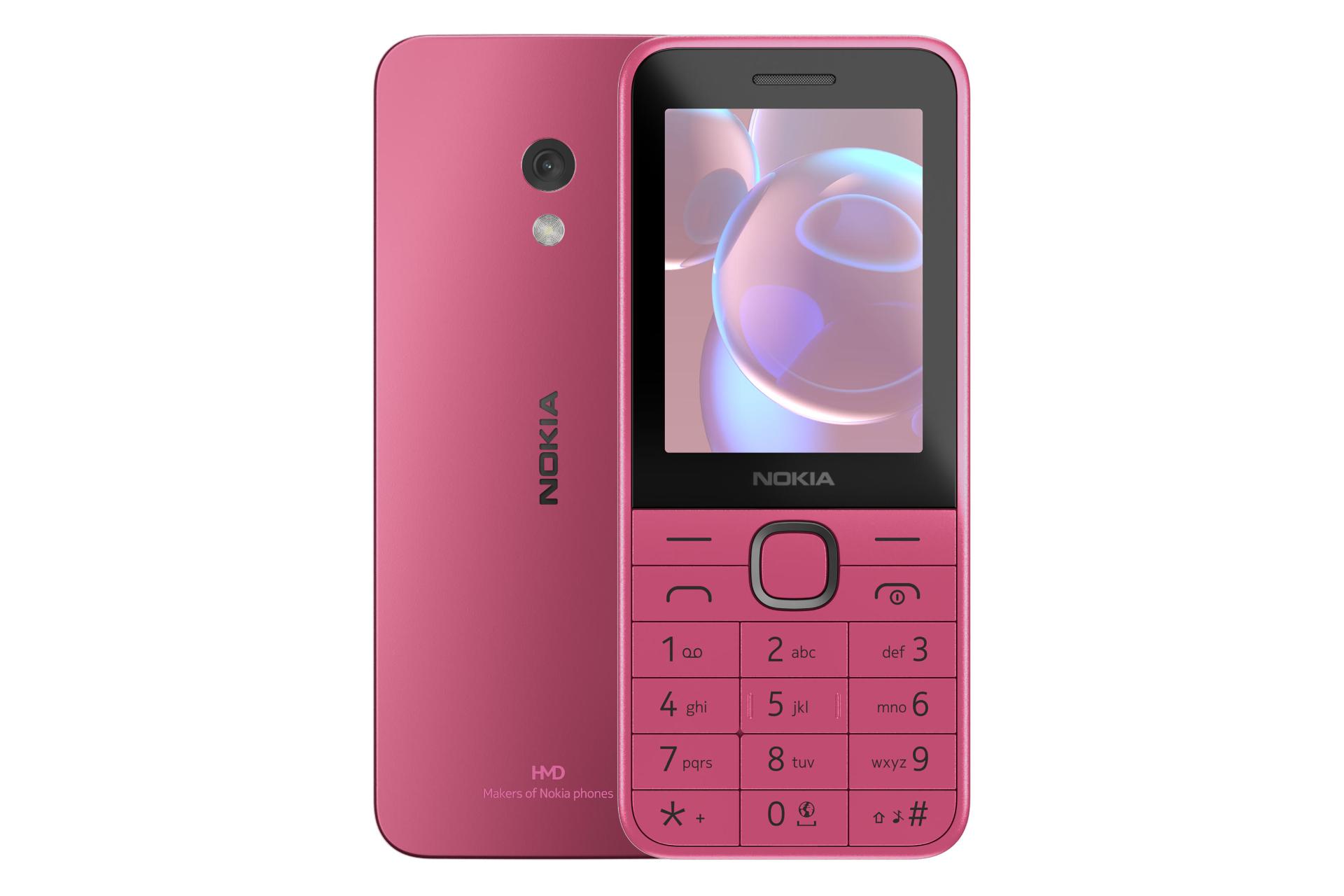 پنل جلو و پشت گوشی موبایل نوکیا 225 4G نسخه 2024 صورتی / Nokia 225 4G 2024