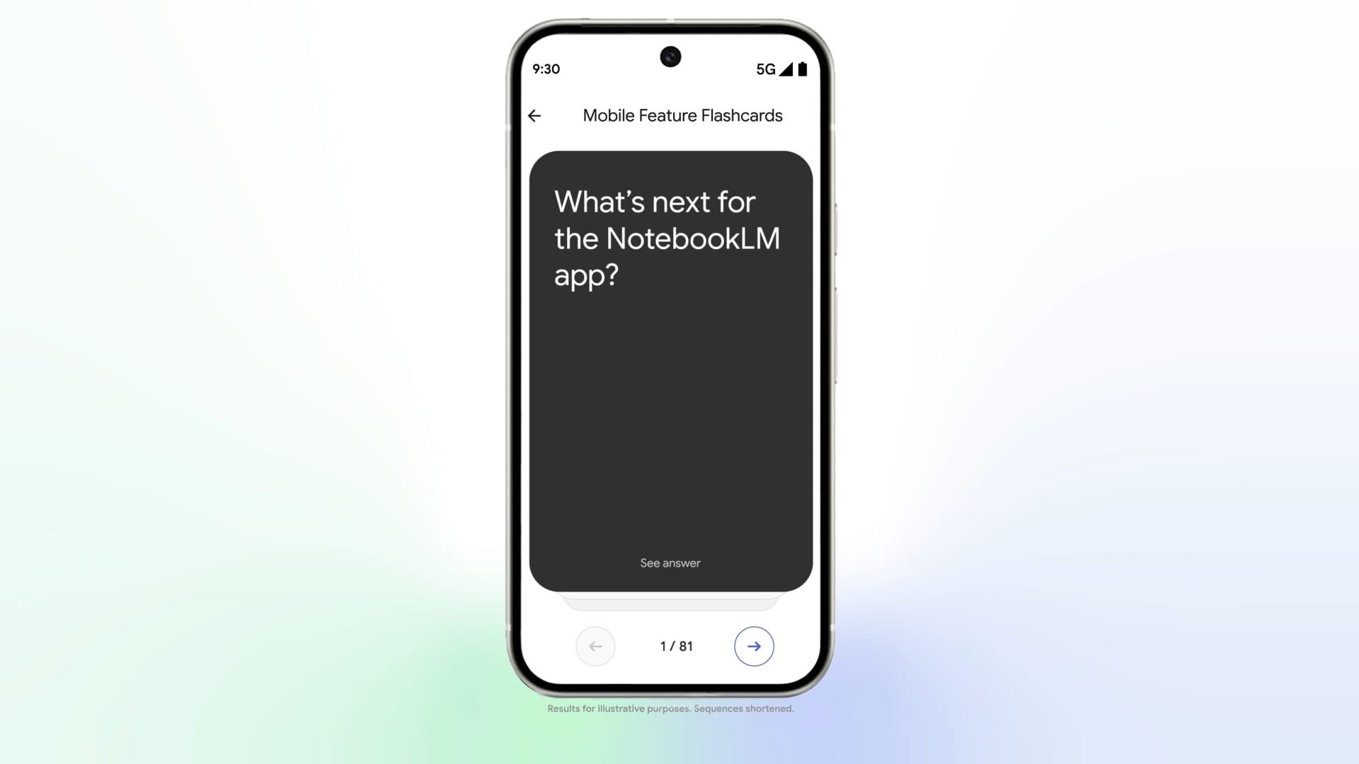 فلش‌کارت در اپلیکیشن NotebookLM