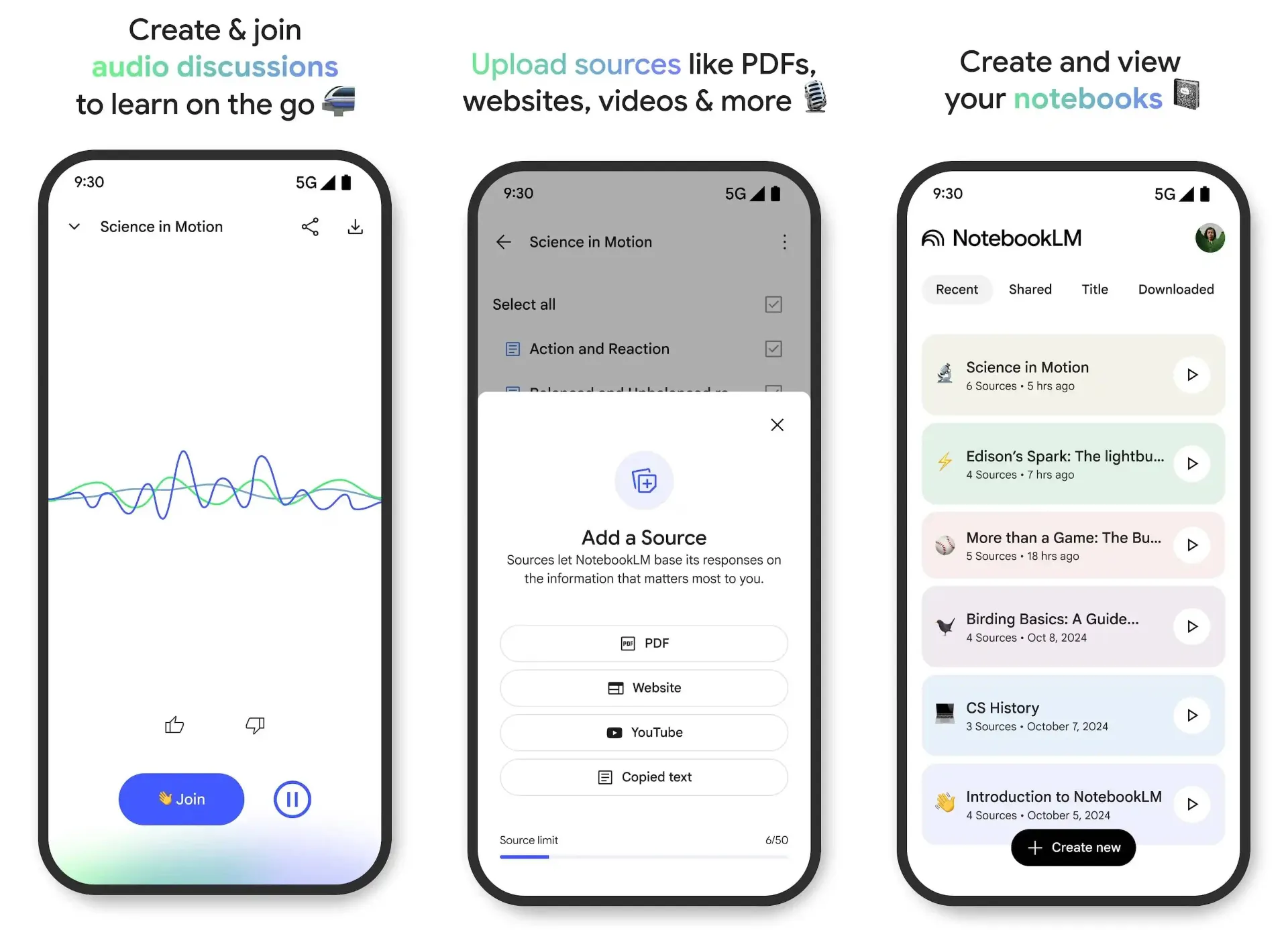 اپلیکیشن موبایلی NotebookLM گوگل