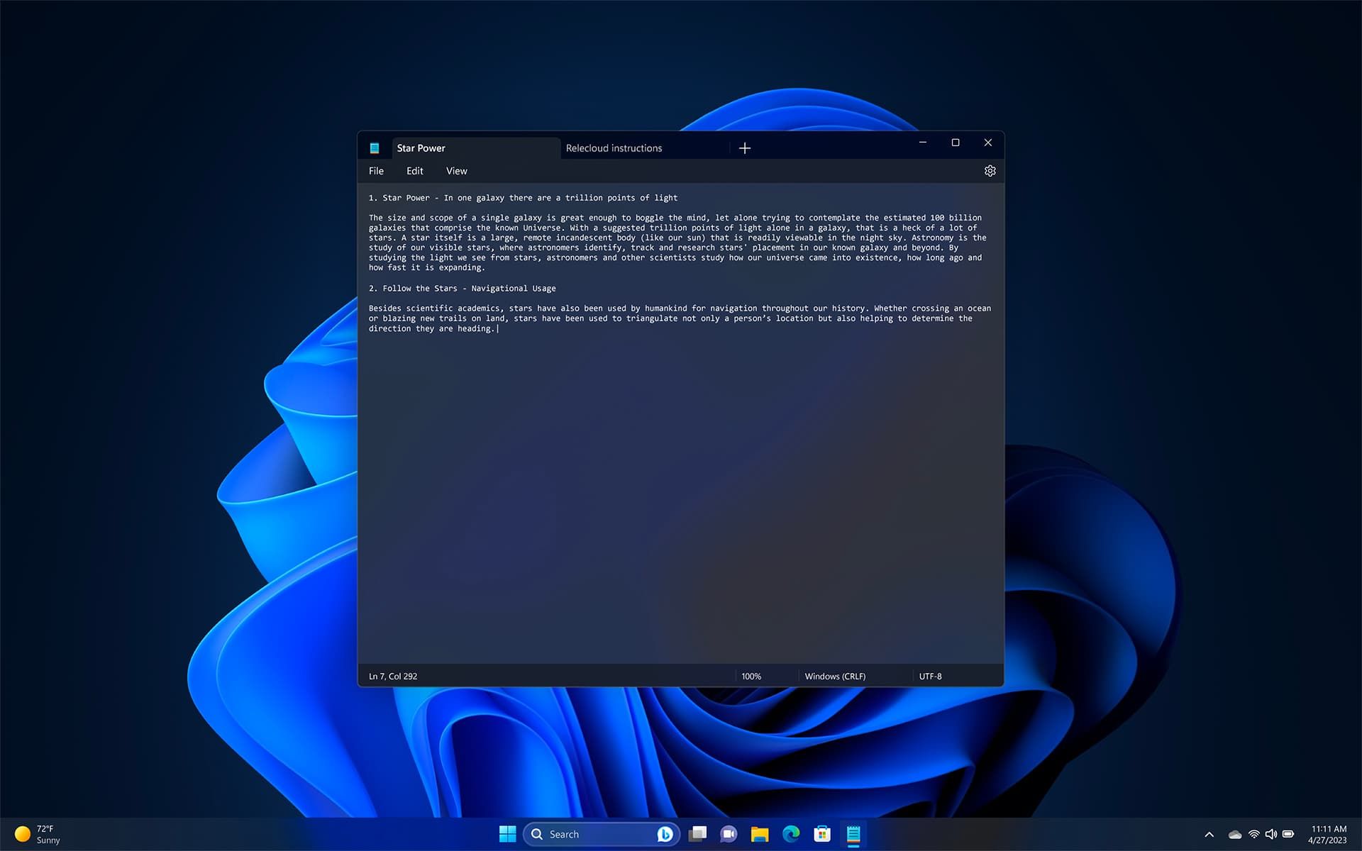 نسخه جدید Notepad در دسکتاپ ویندوز ۱۱