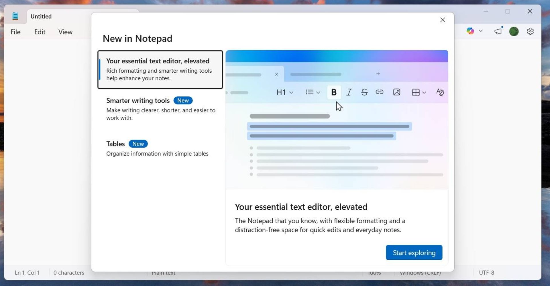 قابلیت پشتیبانی از تصاویر در نوت پد ویندوز ۱۱