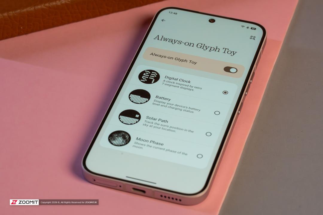 تنظیمات Glyph ناتینگ 4a پرو