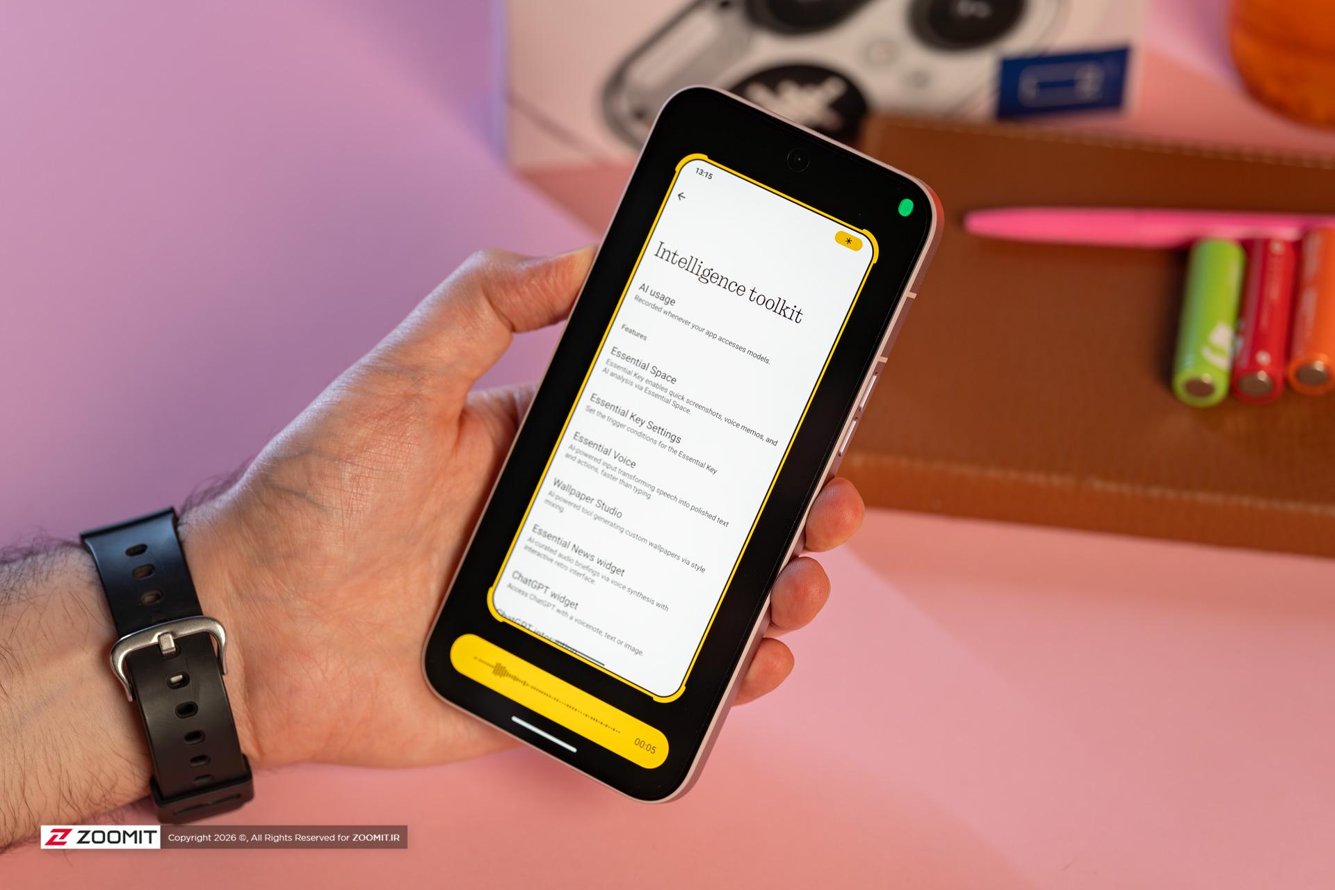 ثبت اسکرین‌شات با Essential Key ناتینگ 4a پرو