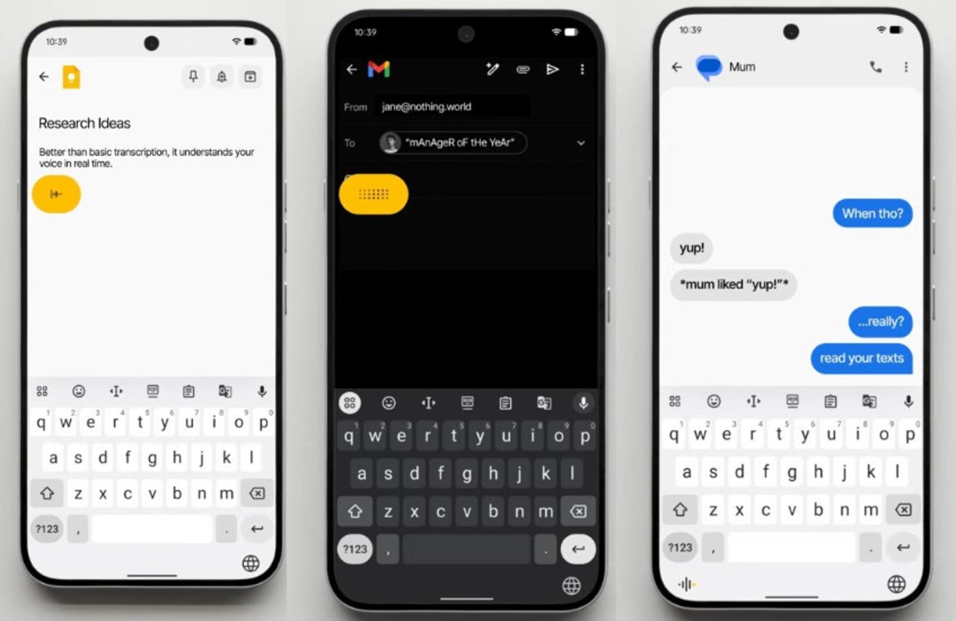 محیط اپ Essential Voice روی گوشی ناتینگ