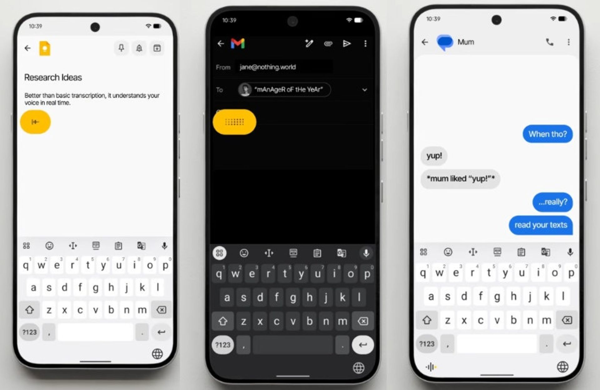 محیط اپ Essential Voice روی گوشی ناتینگ