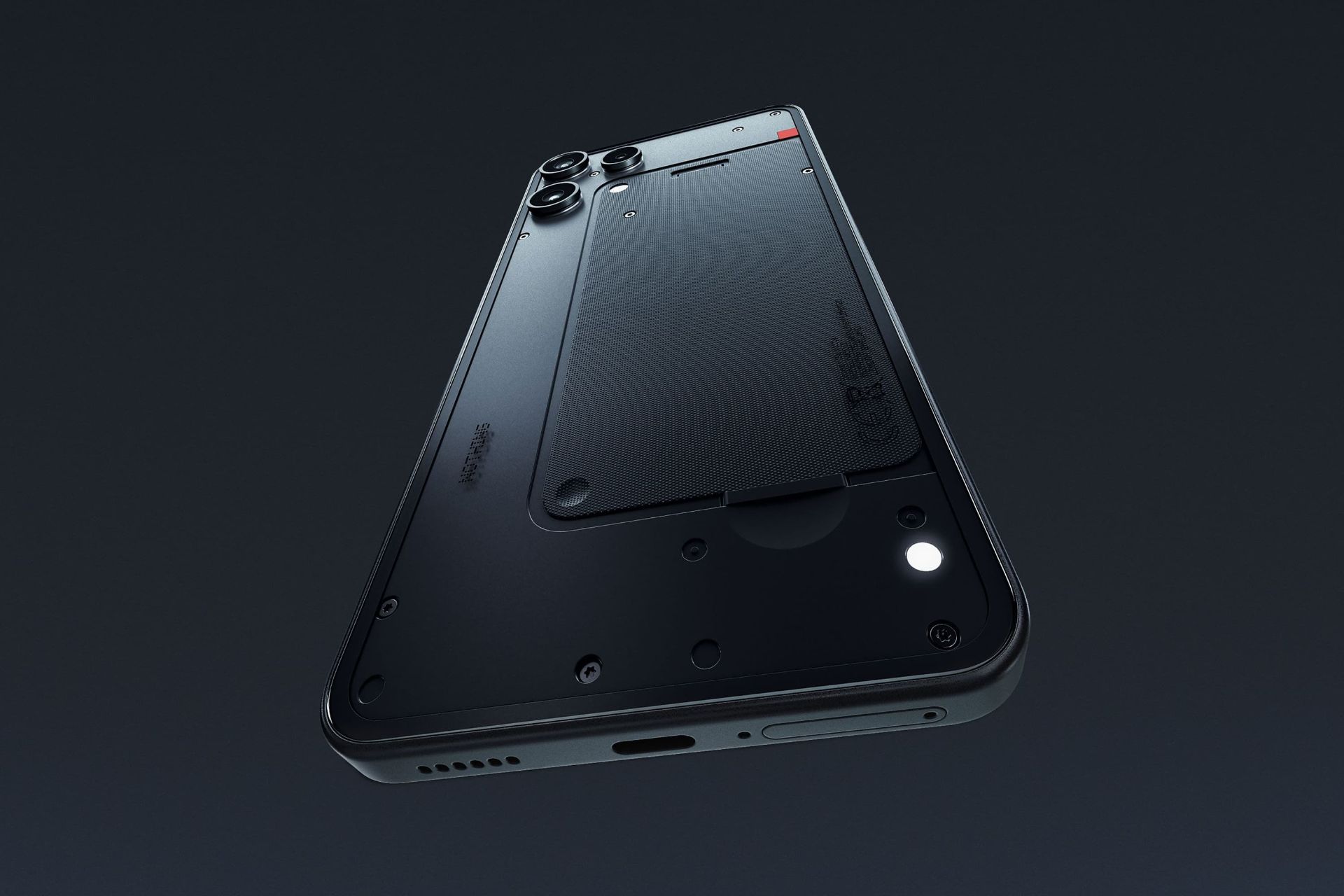 لبه پایین گوشی موبایل ناتینگ فون 3a لایت مشکی / Nothing Phone 3a Lite