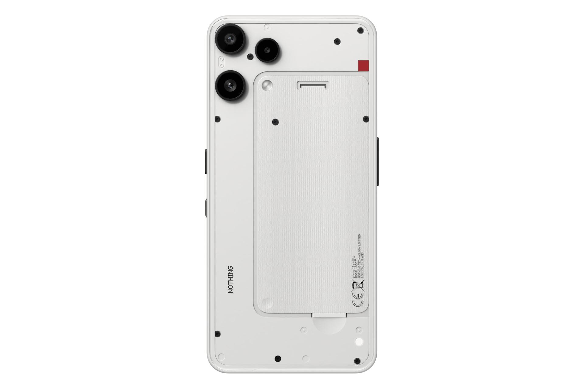 پنل پشت و چینش دوربین گوشی موبایل ناتینگ فون 3a لایت سفید / Nothing Phone 3a Lite