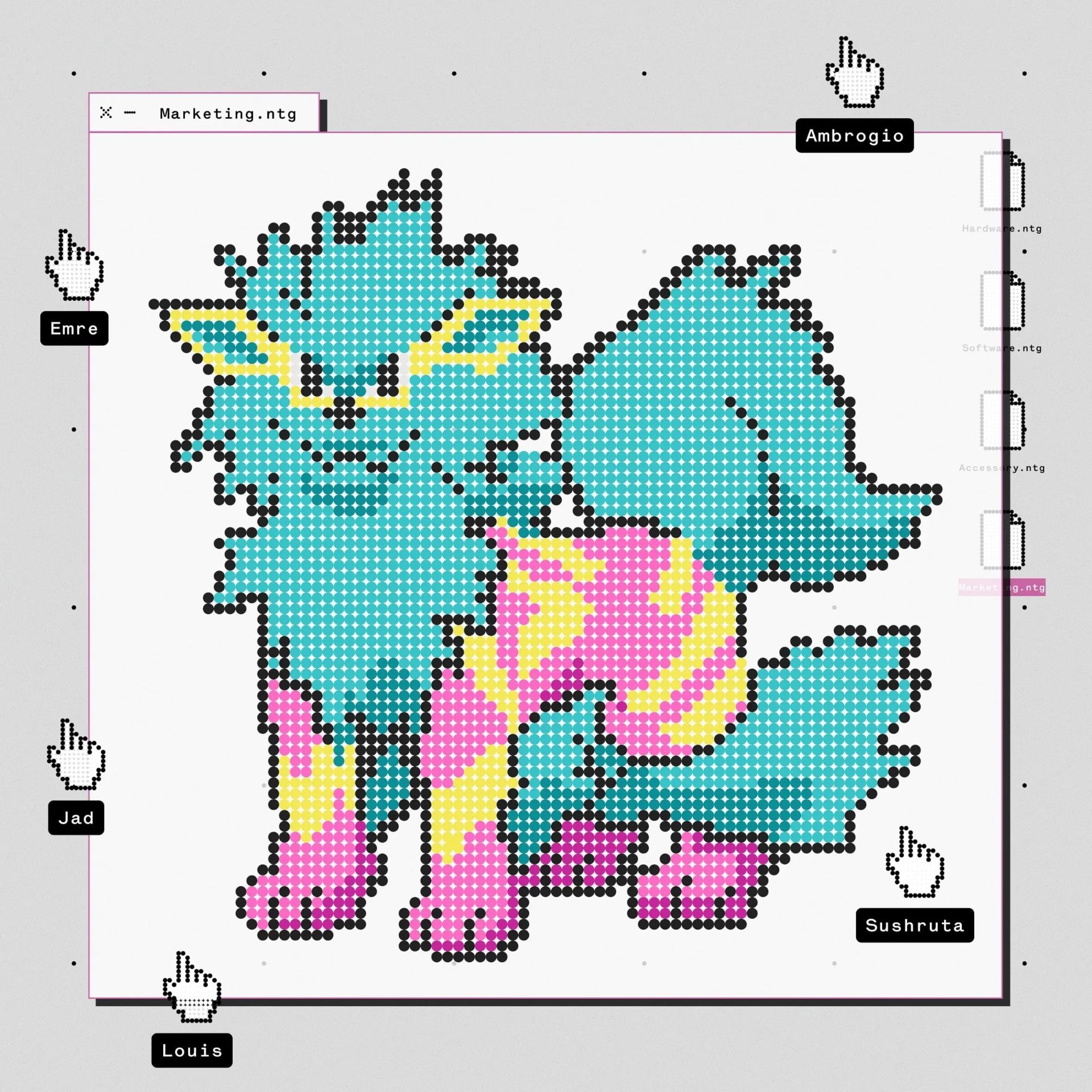 موتیف آرکنین پوکمون به‌صورت پیکسلی