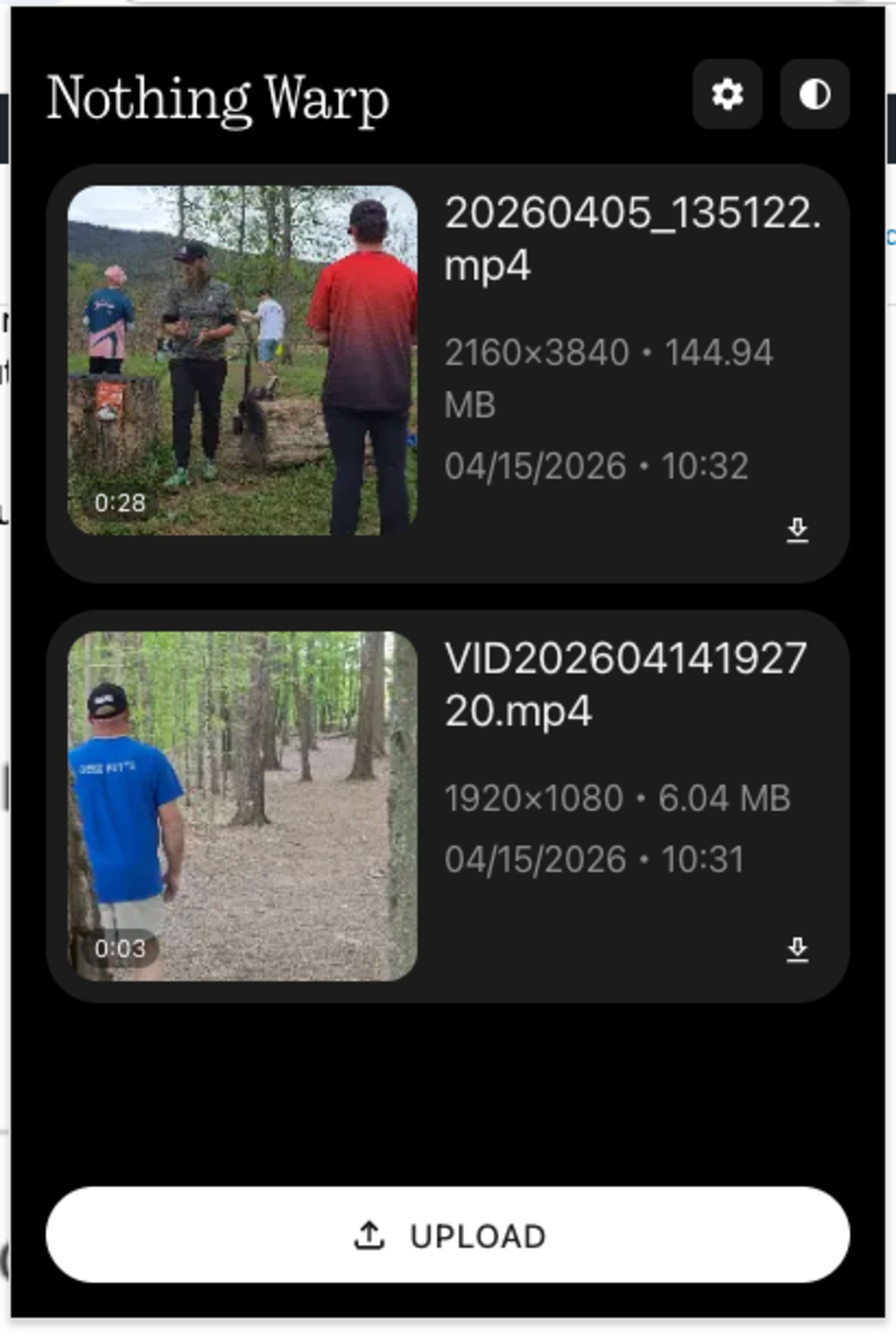انتقال فایل با اپ Warp ناتینگ