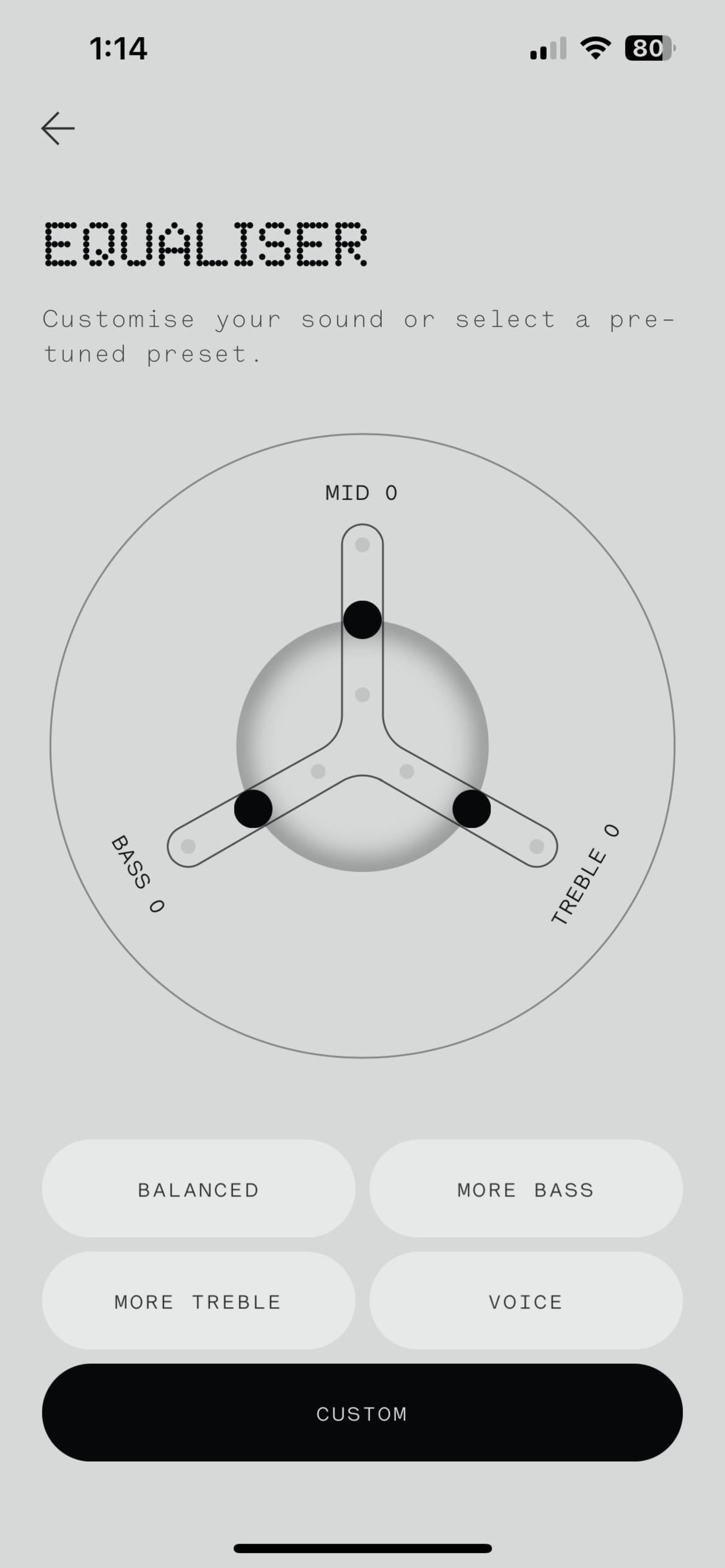 تنظیمات اکولایزر اپلیکیشن Nothing X برای هدفون CMF Buds pro