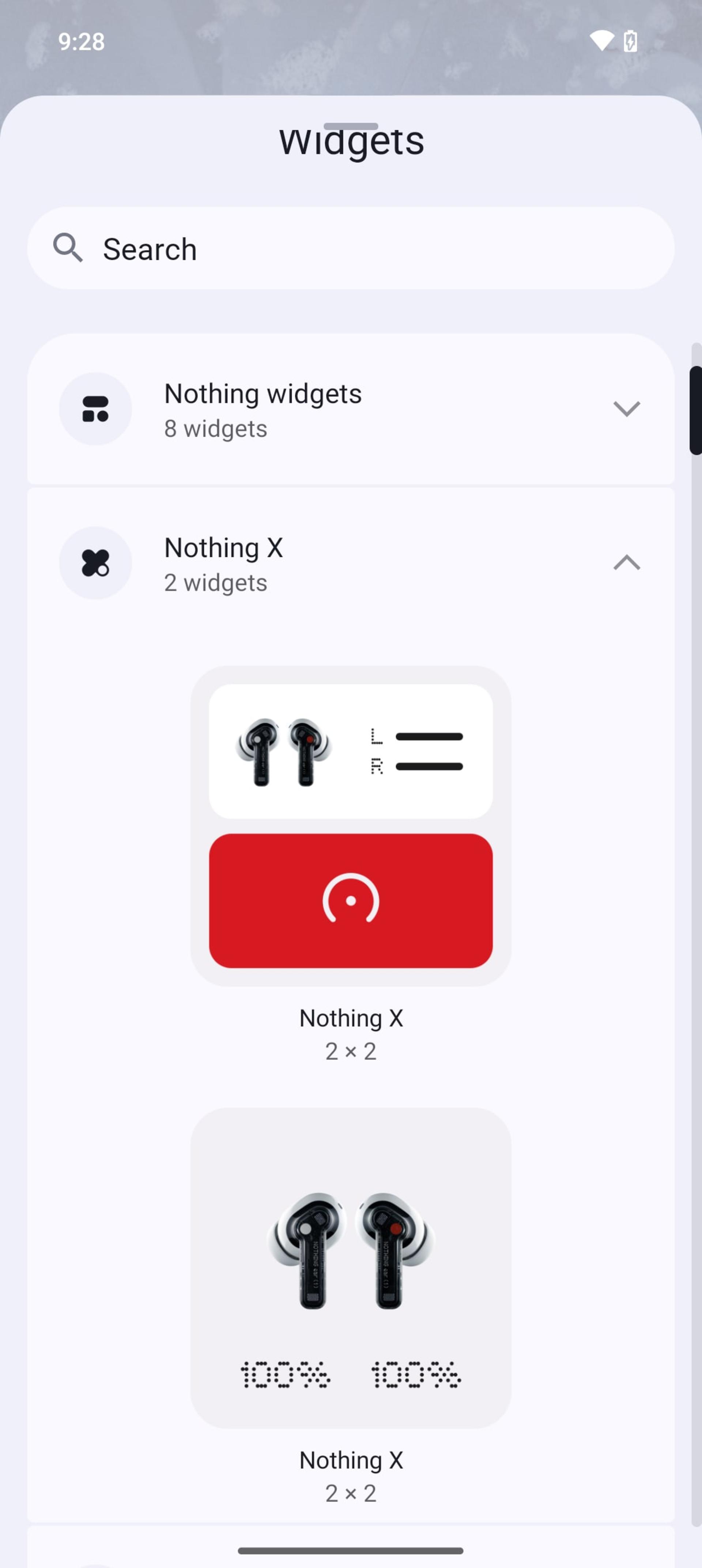 ویجت‌های اختصاصی Nothing X در Nothing OS