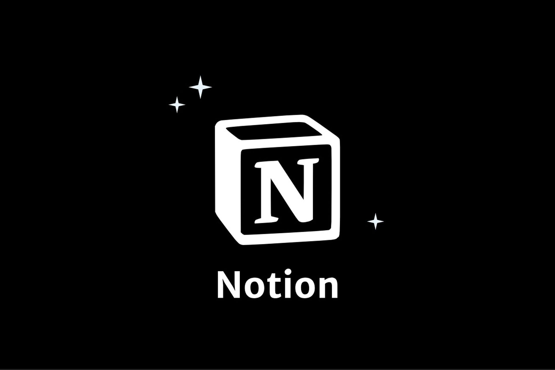 لوگو Notion در پس‌زمینه‌ی مشکی