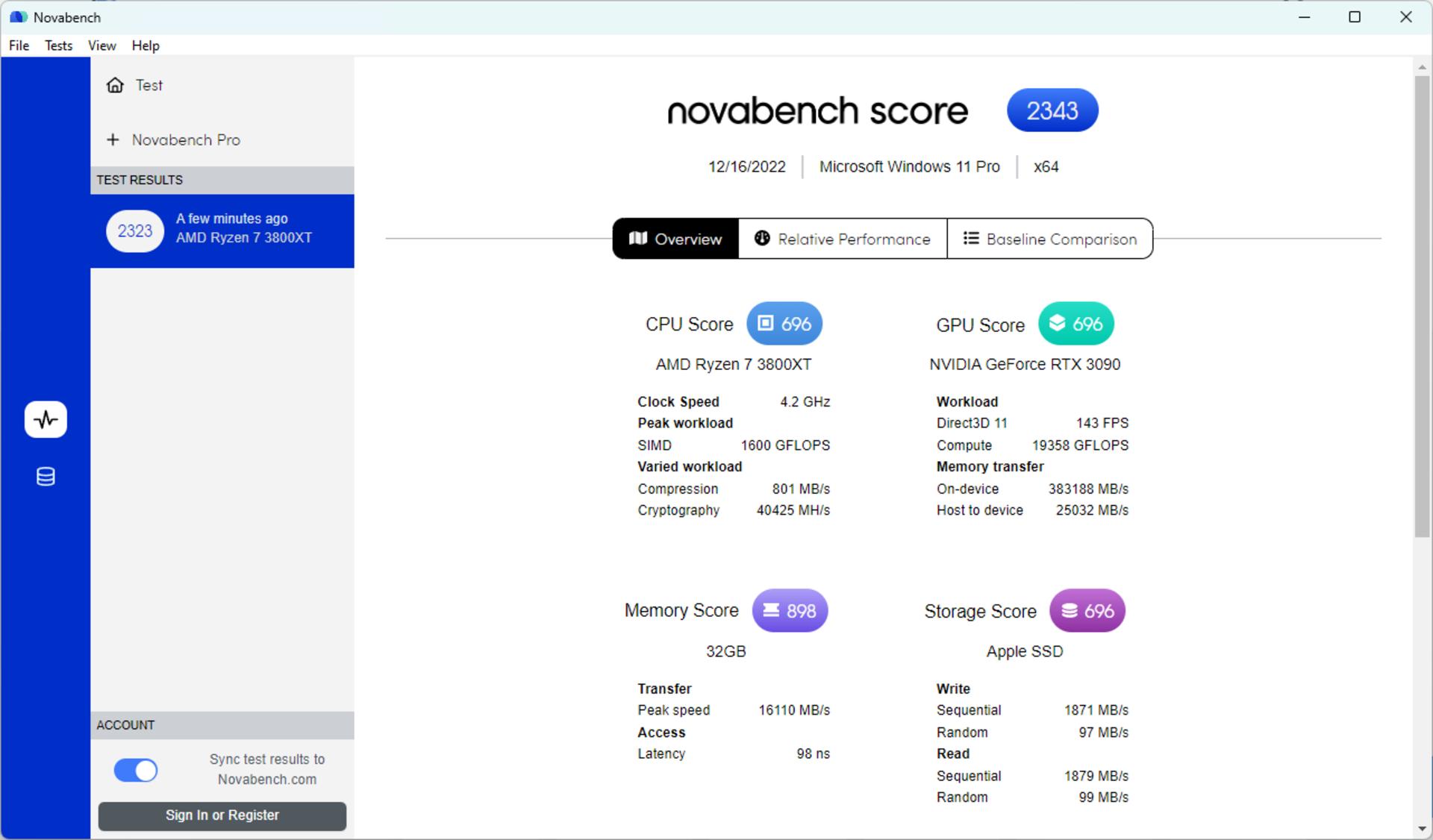 نرم‌افزار بنچمارک Novabench