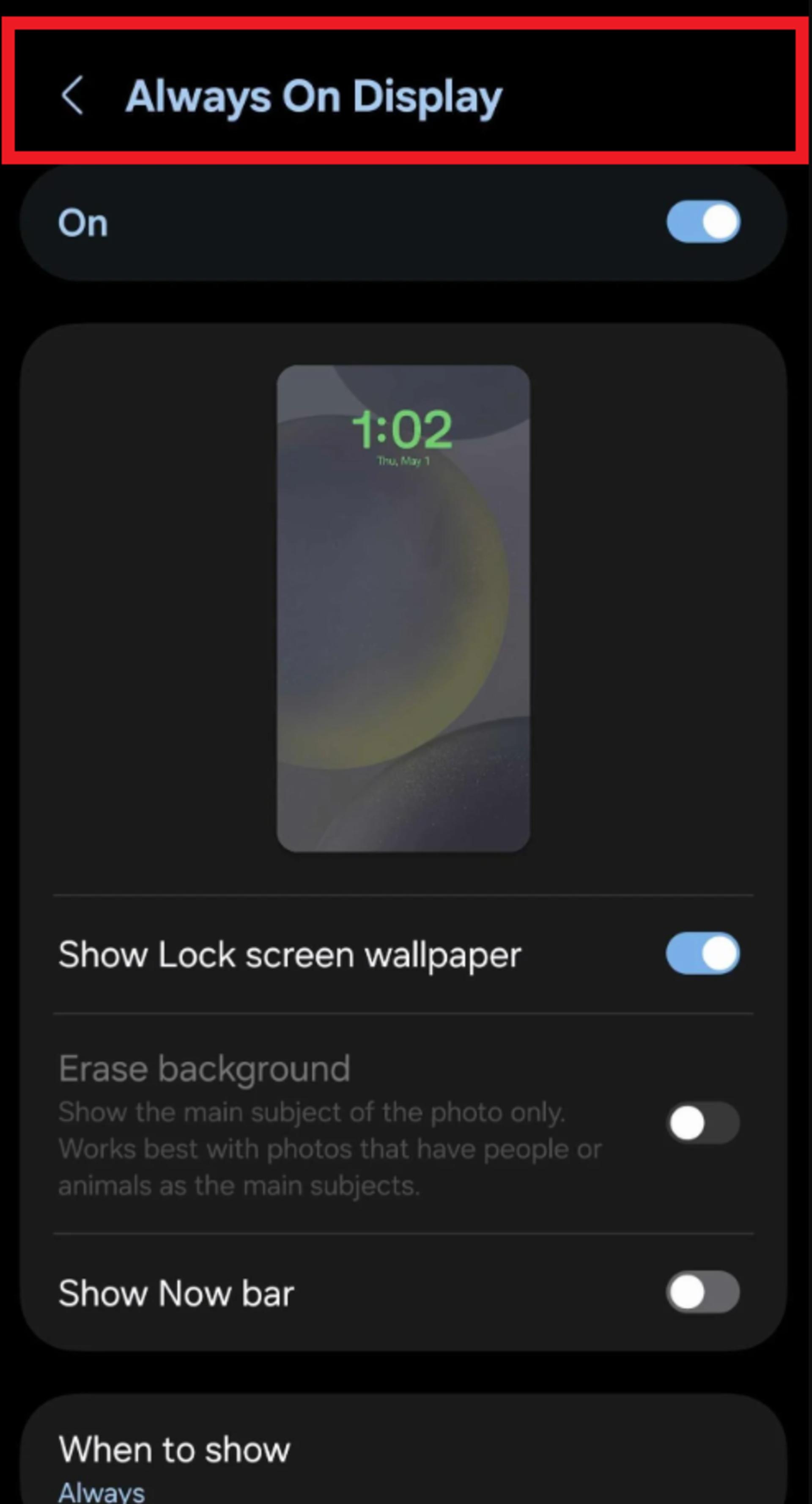 صفحه‌نمایش همیشه روشن در One UI 7