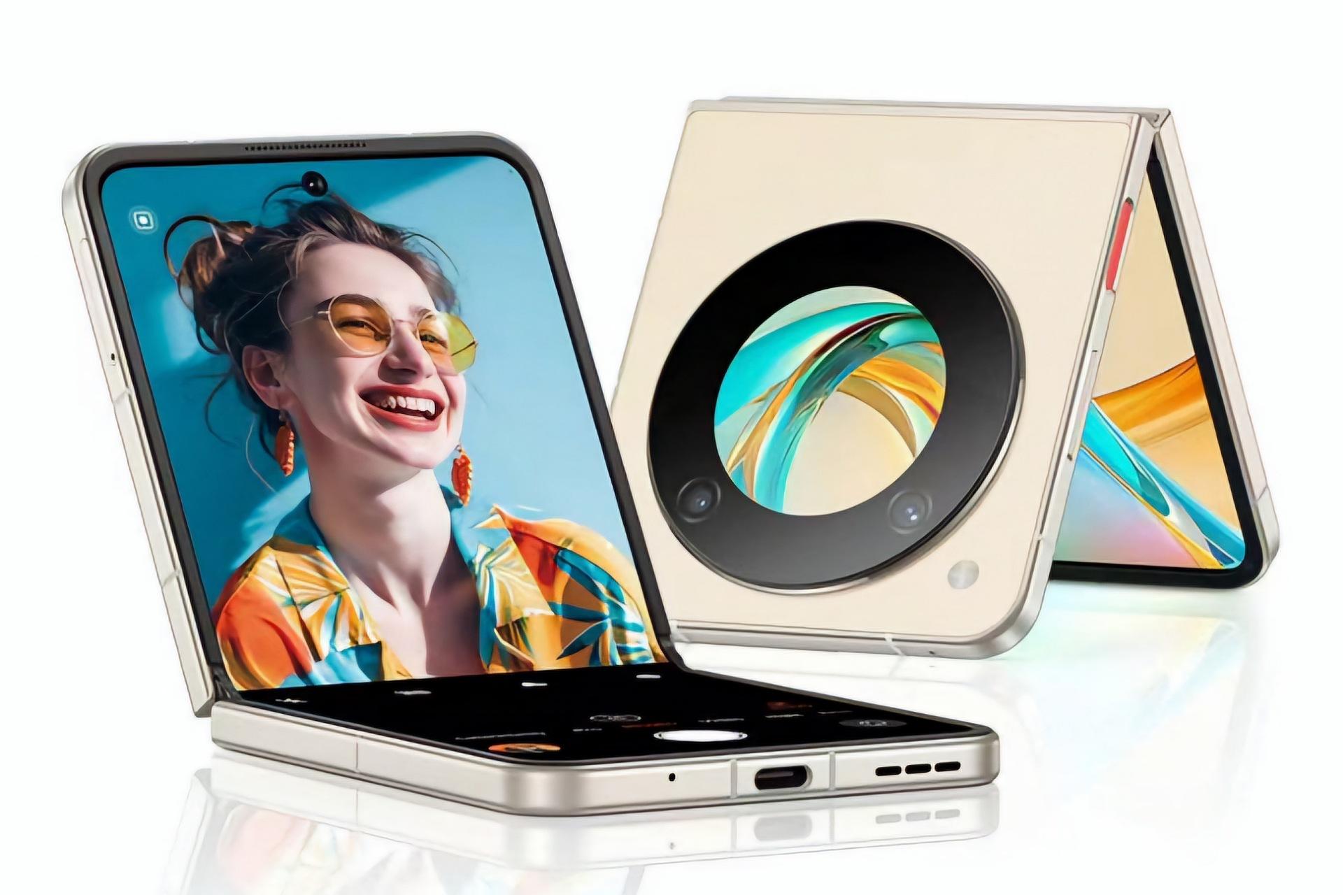 گوشی نوبیا فلیپ 5G با پس زمینه‌ی دختر خندان