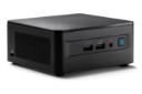 نمای کلی کامپیوتر کوچک NUC 12 Pro SH اینتل و نمایش درگاه‌های پنل جلو و قفل امنیتی پنل چپ