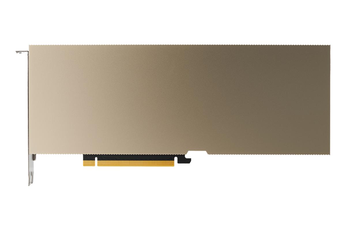 نمای زیر کارت گرافیک انویدیا A30 PCIe با نمایش کانکتور PCIe