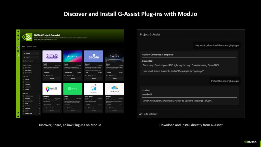 پلاگین‌های سرویس G-Assist انویدیا