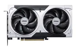 نمای زیر کارت گرافیک انویدیا جی فورس RTX 5060 Ti نسخه 8 گیگابایت مدل MSI VENTUS 2X PLUS با نمایش فن، لوگو و کانکتور
