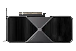 نمای بالای کارت گرافیک انویدیا جی فورس RTX 5070 با نمایش هیت‌سینک، لوگو و کانکتور PCIe