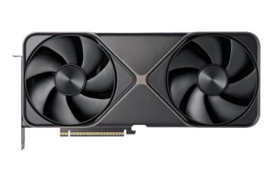 نمای زیر کارت گرافیک انویدیا جی فورس RTX 5080 با نمایش فن‌ها