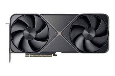 نمای زیر کارت گرافیک انویدیا جی فورس RTX 5090 با نمایش فن و کانکتور PCIe