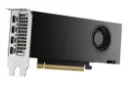 نمای نیمرخ کارت گرافیک انویدیا RTX 2000 Ada Generation با نمایش فن و کانکتور PCIe همراه با براکت Low-Profile