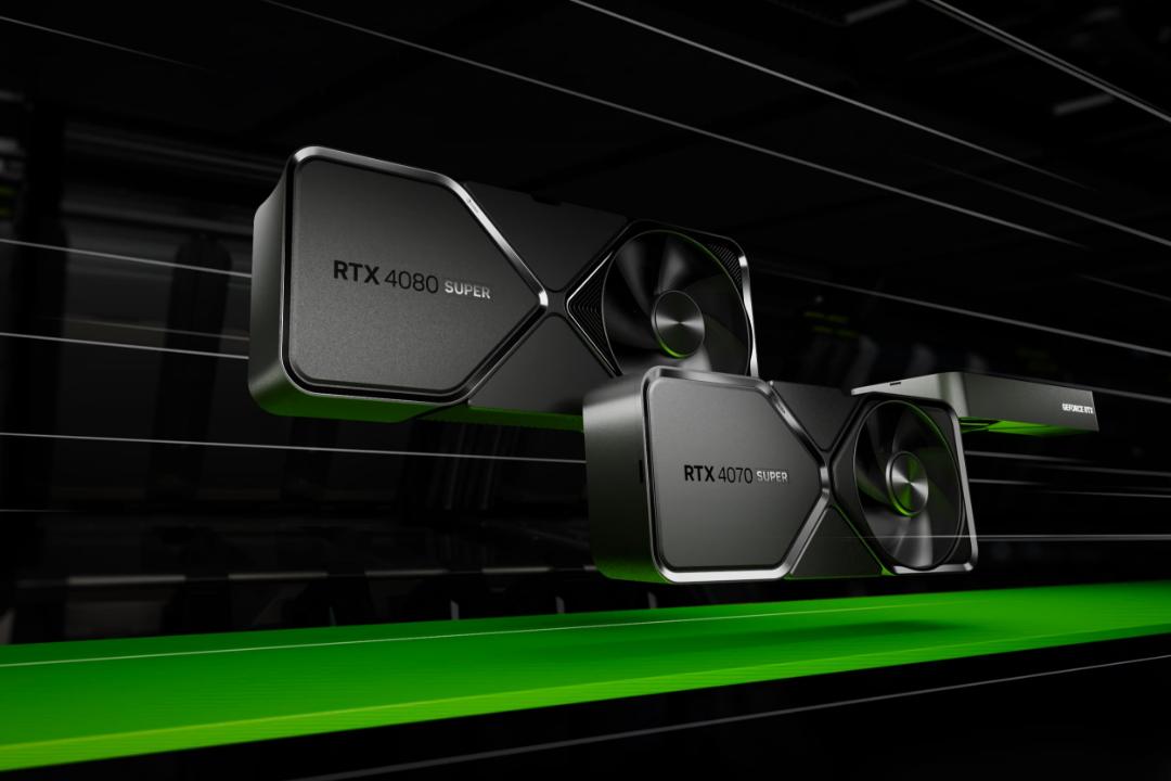 کارت گرافیک RTX 4000 SUPER انویدیا از نمای جلو رندر رسمی
