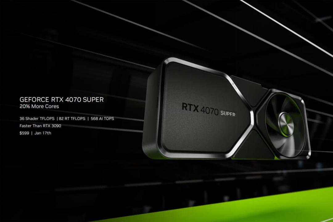 کارت گرافیک RTX 4070 Super از نمای جلو