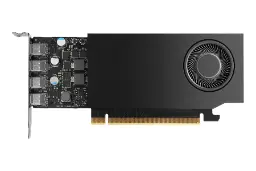 نمای زیر کارت گرافیک انویدیا RTX A400 با نمایش فن، کانکتور و PCB